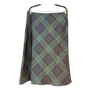J. Crew Green, Blue And BlackPlaid Midi Skirt